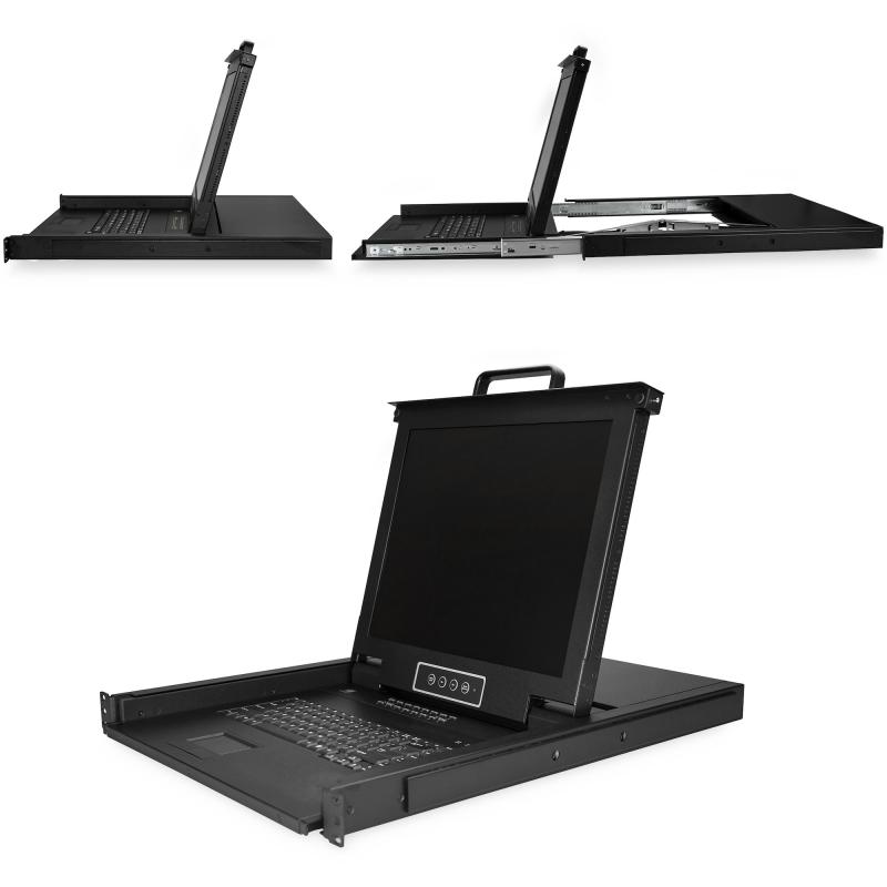 StarTech.com 16 Port Rackmount KVM Console w/ 6ft Cables - Integrated KVM Switch w/ 17" LCD Monitor - Fully Featured 1U LCD KVM Drawer- OSD KVM - Durable 50,000 MTBF - USB + VGA Support 2