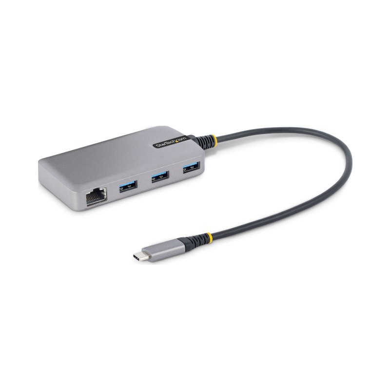 StarTech.com Hub USB-C à 3 Ports - 3x Ports USB-A, Gigabit Ethernet RJ45, USB 3.0 5Gbps, Alimentation par Bus - Hub USB Type-C avec Câble de 30 cm - Adaptateur Ethernet USB C - Mini Hub USB-C pour PC Portable