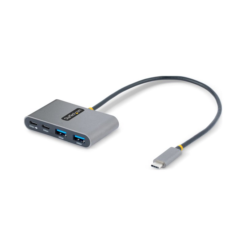 StarTech.com Hub USB-C à 4 Ports avec 100W Power Delivery Pass-Through - Hub USB 3.0 4 Ports - USB-C vers USB-A - Hub USB Type-C avec Câble de 30cm - Mini Hub USB-C - Splitter USB-C, 5Gbps