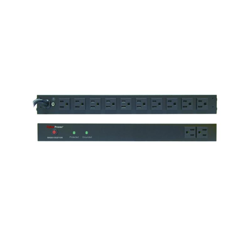 CyberPower RKBS15S2F10R surge protector Black 12 AC outlet(s) 120 V 4.57 m 2