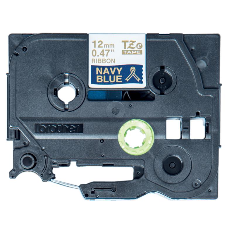 Brother TZE-RN34 label-making tape Gold on navy 3