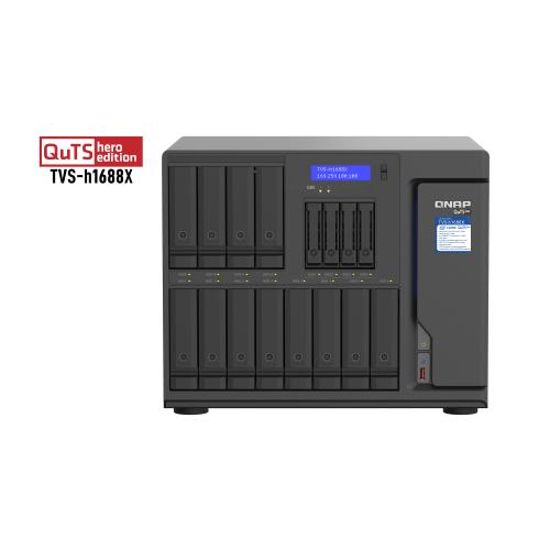 QNAP TVS-h1688X NAS Tower Intel® Xeon® W-1250 32 GB DDR4 0 TB QuTS hero Black