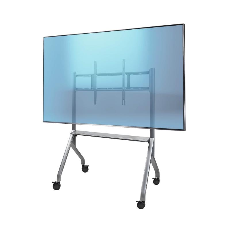 StarTech.com Chariot TV de Type Chevalet pour Écrans Jusqu'à 100"/100kg, Support Roulant / Mobile Réglable en Hauteur, Roues Verrouillables de 3", Transport Facile