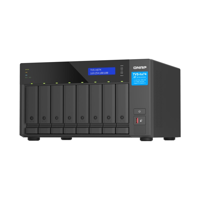 QNAP TVS-h874X NAS Tower Intel® Core™ i9 64 GB DDR4 0 TB QuTS hero Black