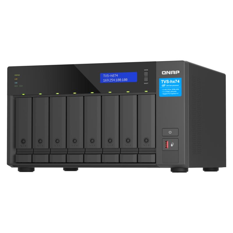 QNAP TVS-h874X NAS Tower Intel® Core™ i9 64 Go DDR4 0 To QuTS hero Noir