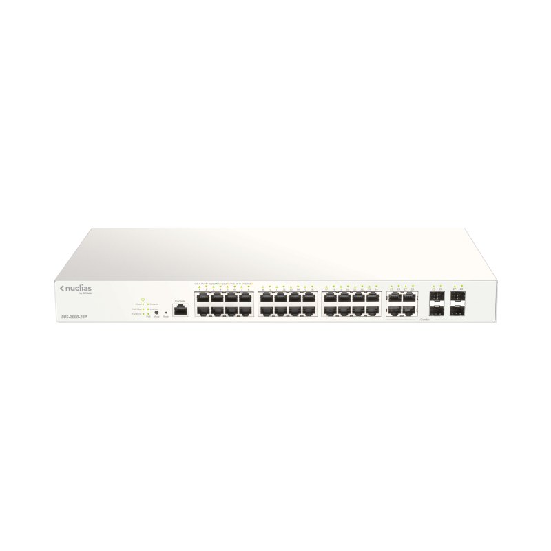 D-Link 28-Port Gigabit PoE+ Nuclias Smart Managed Switch including 4x 1G Combo Ports, 193W
