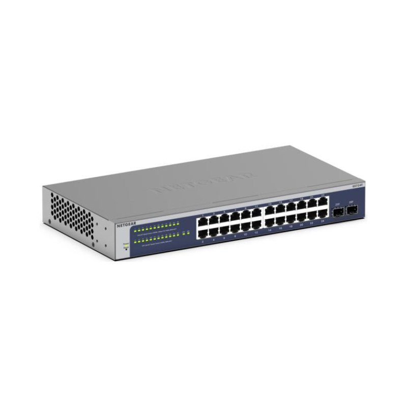 NETGEAR GS724T-600NAS network switch Managed L2+/L3 Gigabit Ethernet (10/100/1000) 1U Blue, Grey