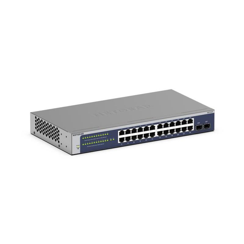 NETGEAR GS724T-600NAS commutateur réseau Géré L2+/L3 Gigabit Ethernet (10/100/1000) 1U Bleu, Gris