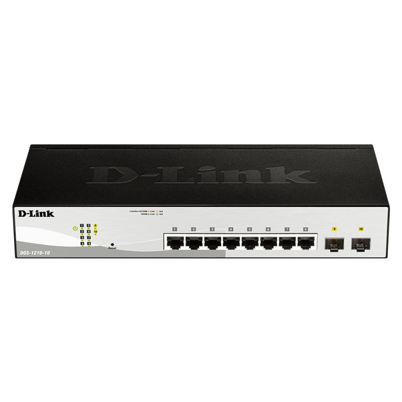 D-Link DGS-1210-10 commutateur réseau Géré L2 Gigabit Ethernet (10/100/1000) 1U Noir, Gris