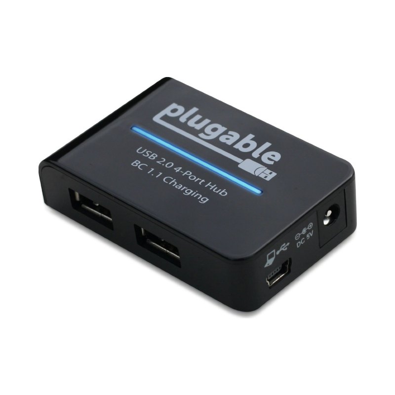 Plugable Technologies USB2-HUB4BC interface hub 480 Mbit/s Black