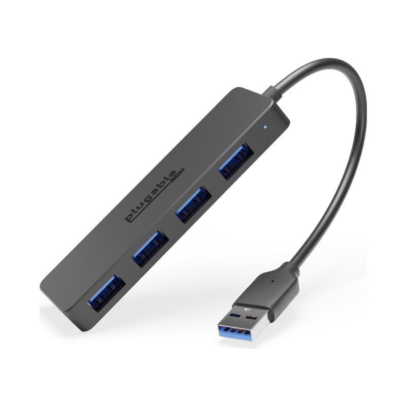 Plugable Technologies 4 Port USB Hub 3.0, USB Splitter for Laptop, Compatible with Windows, Surface Pro, PC, Chromebook, Linux, Android, Charging Not Supported