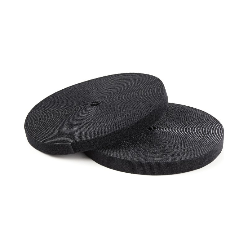 StarTech.com 100ft (30.5m) Hook and Loop Roll, Black, Cut-to-Size Reusable Cable Ties, Bulk Industrial Wire Fastener Tape, Adjustable Fabric Wraps, Reusable Self Gripping Cable Management Straps