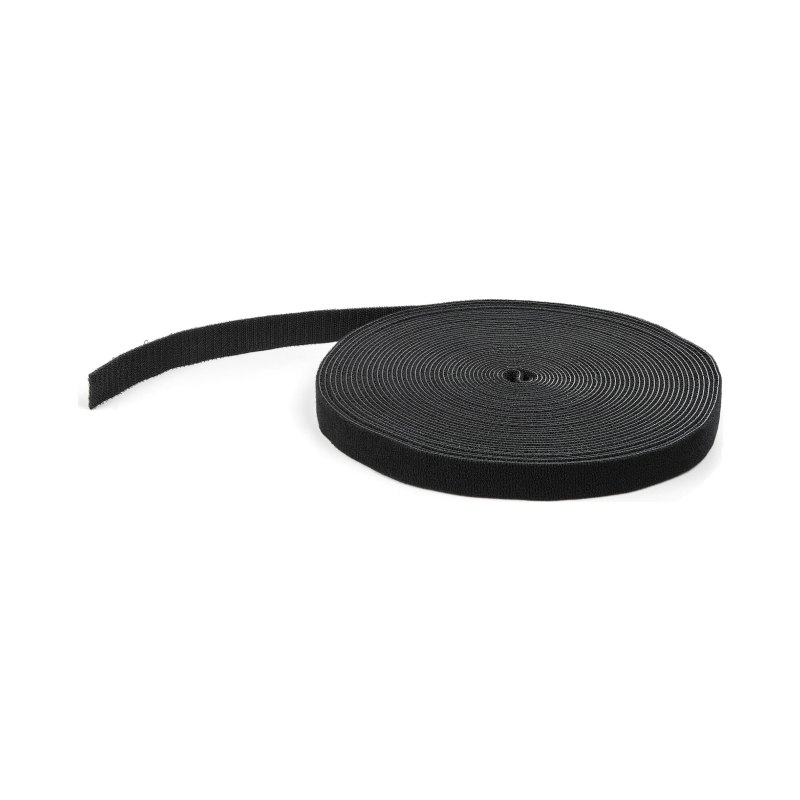 StarTech.com 50ft (15.2m) Hook and Loop Roll, Black, Cut-to-Size Reusable Cable Ties, Bulk Industrial Wire Fastener Tape, Adjustable Fabric Wraps, Reusable Self Gripping Cable Management Straps