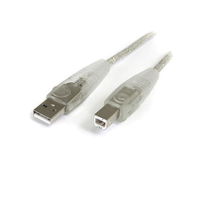 StarTech.com 15 ft. Transparent USB 2.0 Cable A-B M/M câble USB 4,57 m