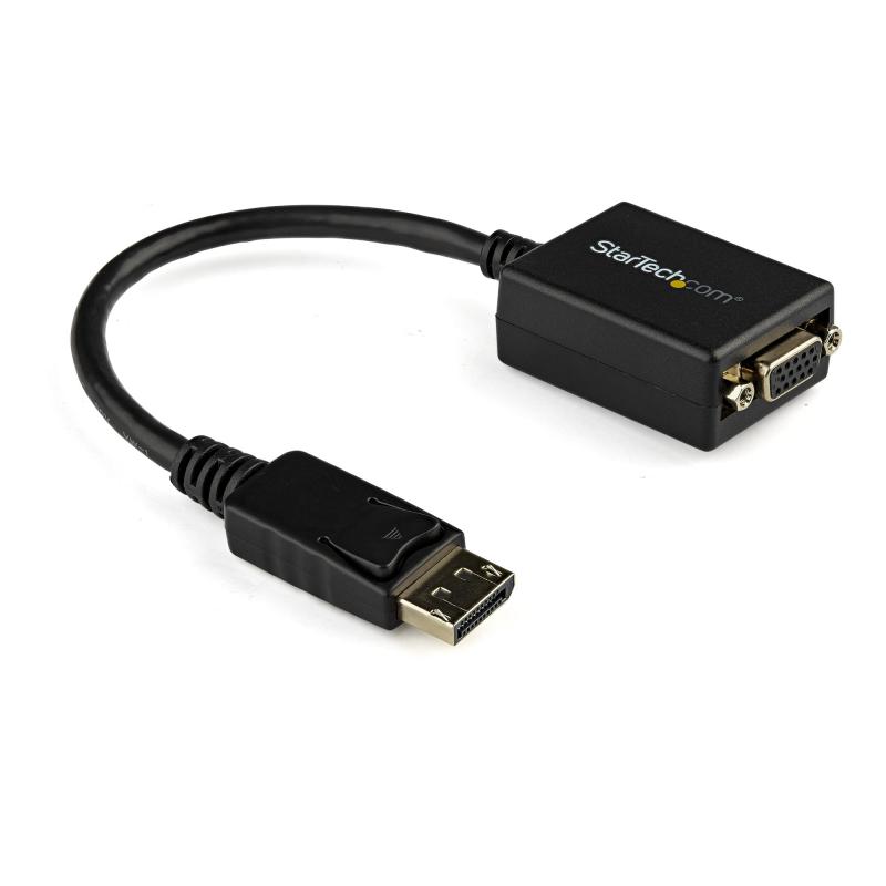 StarTech.com Adaptateur DisplayPort vers VGA - Convertisseur Actif DP à VGA - Vidéo 1080p - Certifié DP - Source DP/DP++ vers Câble Adaptateur Moniteur VGA - Connecteur DP à Verrouillage