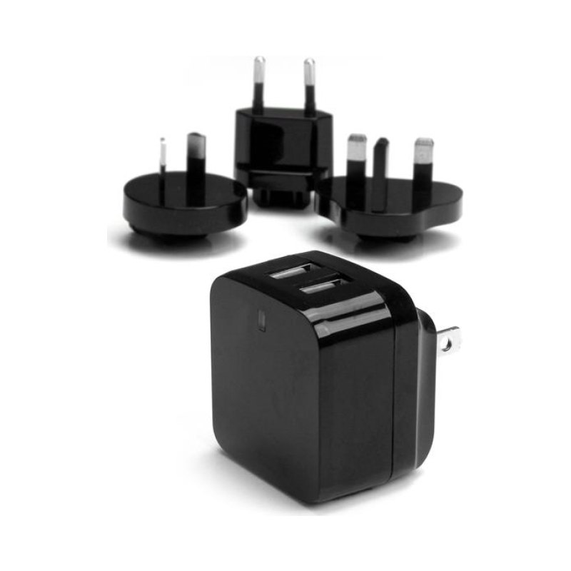 StarTech.com Chargeur mural USB à 2 ports - Haute puissance (17 W / 3,4 A) - Chargeur de voyage international