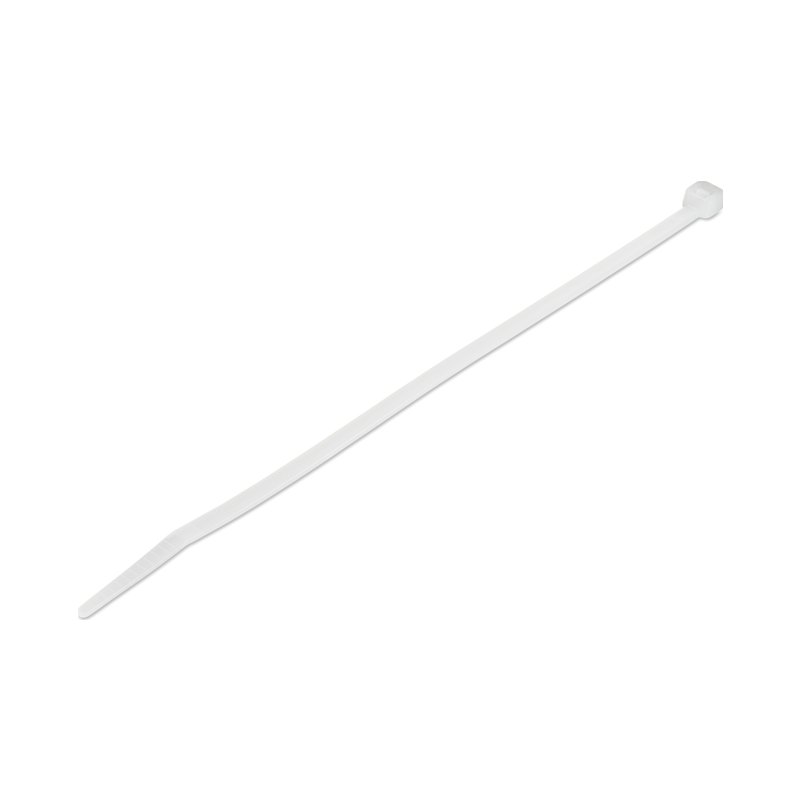 StarTech.com Colliers de Serrage 20 cm Blancs - Largeur 4 mm - Diam. faisceau 55 mm - Résistance traction 22 kg - Fermeture glissière autobloquante nylon avec pointe incurvée - 94V-2/UL -100 pcs