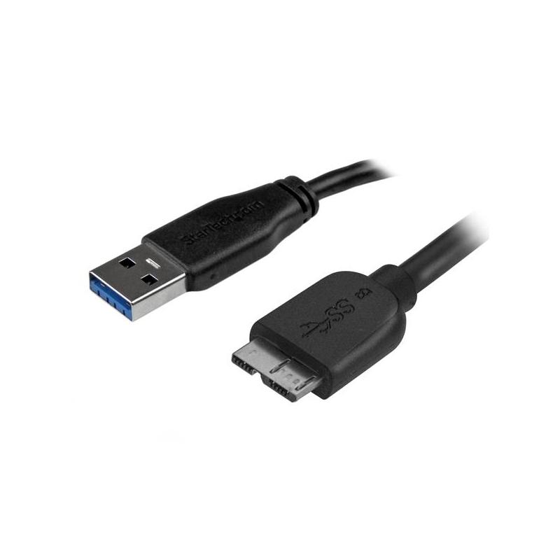 StarTech.com Câble SuperSpeed USB 3.0 slim A vers Micro B de 2 m - Mâle / Mâle - Noir