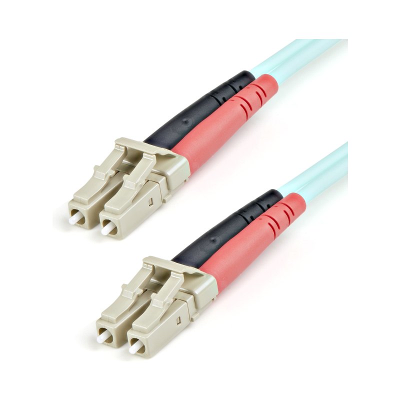 StarTech.com 1m (3ft) LC/UPC to LC/UPC OM3 Multimode Fiber Optic Cable, Full Duplex 50/125µm Zipcord Fiber Cable, 100G, Low Insertion Loss, LSZH Fiber Jumper Cord
