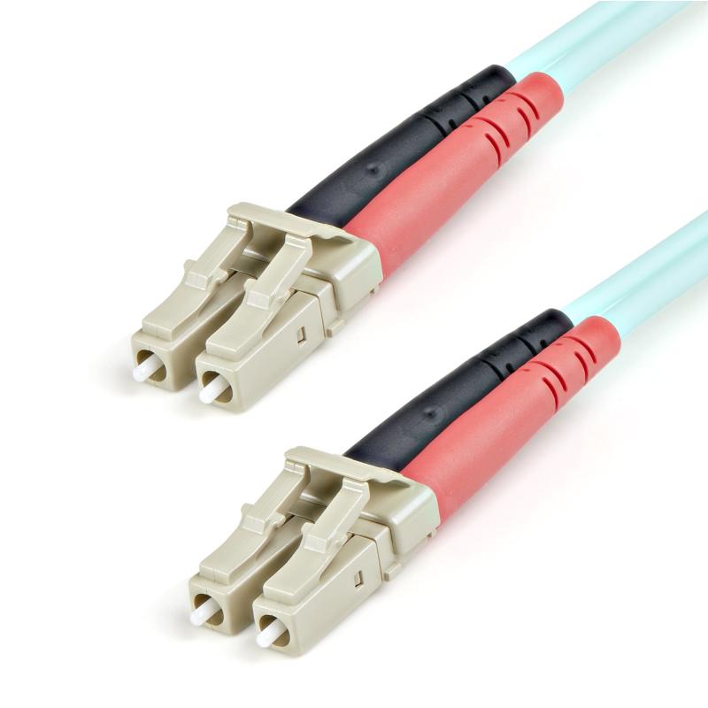 StarTech.com Câble Fibre Optique Multimode 1m LC/UPC à LC/UPC OM3, Fibre Zipcord Full Duplex 50/125µm, Réseaux 100G, LOMMF/VCSEL, <0.3dB Faible Perte d'Insertion, Cordon Patch Fibre LSZH