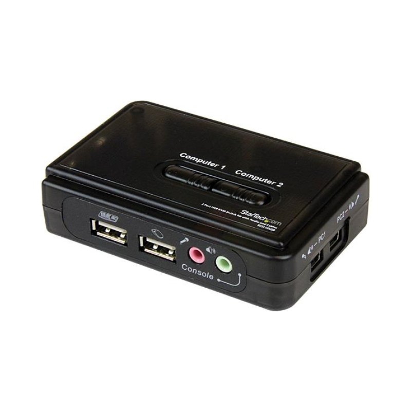 StarTech.com Kit commutateur KVM USB VGA à 2 ports avec audio et câbles - Switch KVM - Noir