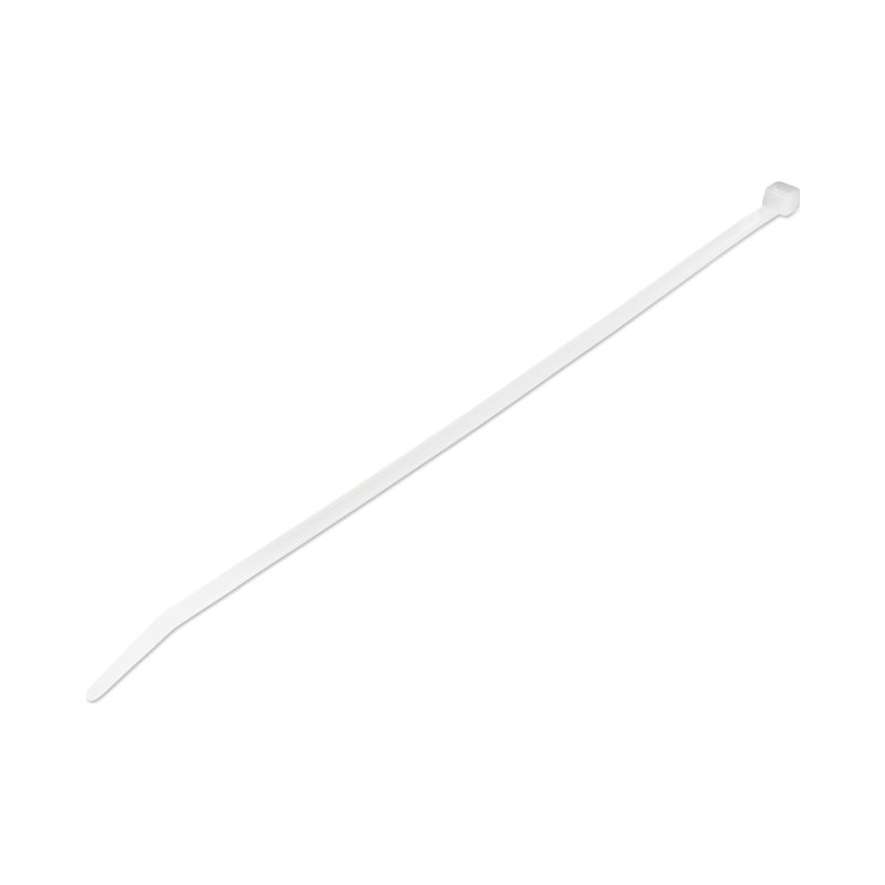 StarTech.com 10"(25cm) Cable Ties - 1/8"(4mm) wide, 2-5/8"(68mm) Bundle Diameter, 50lb(22kg) Tensile Strength, Nylon Self Locking Zip Ties w/ Curved Tip - 94V-2/UL Listed, 100 Pack - White - TAA
