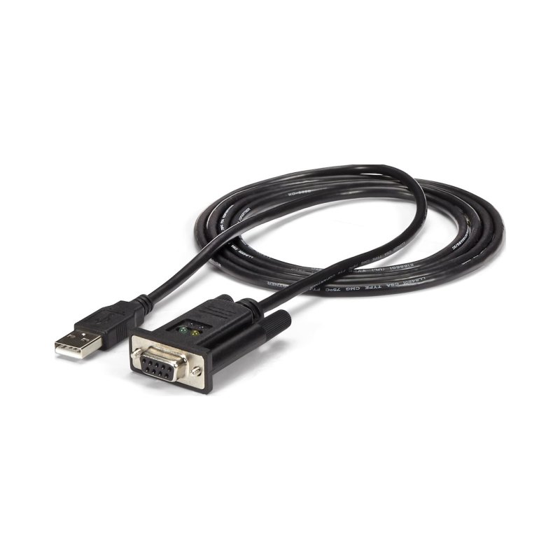 StarTech.com 6ft (1.8m) 1-Port USB to Serial RS232 Adapter, FTDI DB9 Serial DCE Adapter Cable, Null Modem, USB 2.0 - TAA