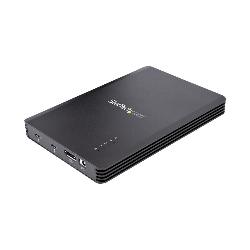 StarTech.com Boîtier SSD M.2 NVMe Thunderbolt 3 à 4 Baies - Boîtier Disque Dur Externe 1 DisplayPort vidéo et 2 Ports TB3 Downstream - Boîtier pour Disque Dur - Boîtier SSD Externe, 40Gbps, Alimentation 72W