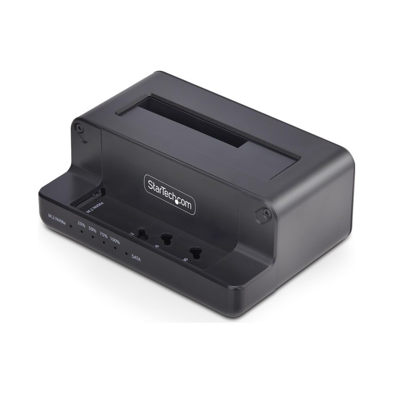 StarTech.com M.2 NVMe to 2.5/3.5" SATA Drive Duplicator, Dual Bay Standalone SSD Cloner/Drive Dock, Bidirectional NVMe to SATA / SATA to NVMe, Up to 27GBpm, TAA