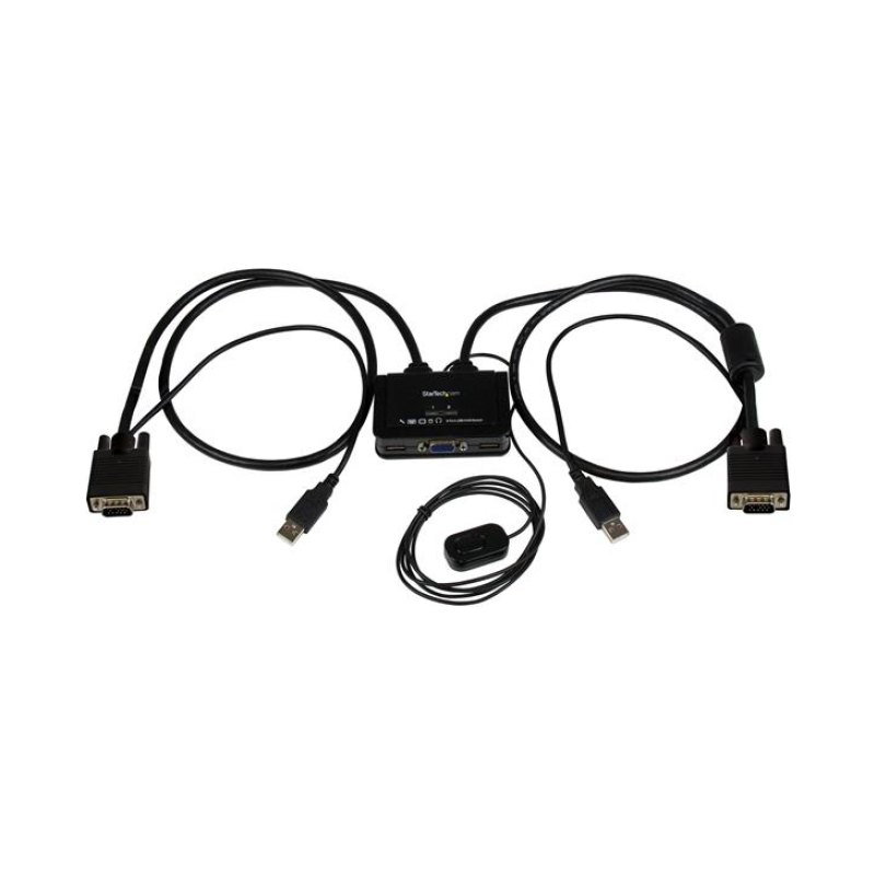 StarTech.com 2 Port USB VGA Cable KVM Switch - USB Powered with Remote Switch