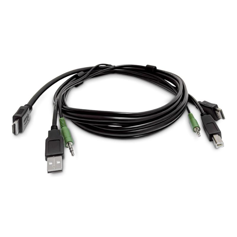 StarTech.com Câble KVM HDMI de 3m, USB 2.0, Audio 3,5mm, Câble Combiné Universellement Compatible pour Switch KVM
