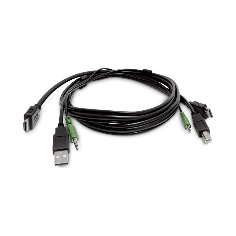 StarTech.com Câble KVM HDMI de 1,8m, USB 2.0, Audio 3,5mm, Câble Combiné Universellement Compatible pour Switch KVM