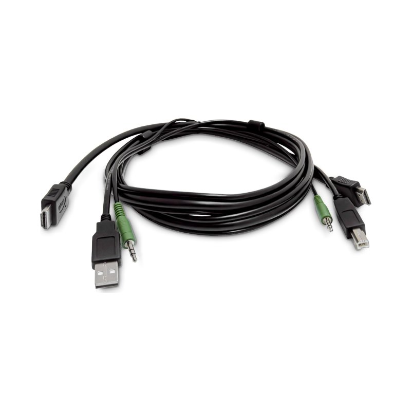 StarTech.com Câble KVM HDMI de 3 m, USB 2.0, Audio 3,5 mm, Câble Combiné Universellement Compatible pour Switch KVM, Conforme TAA