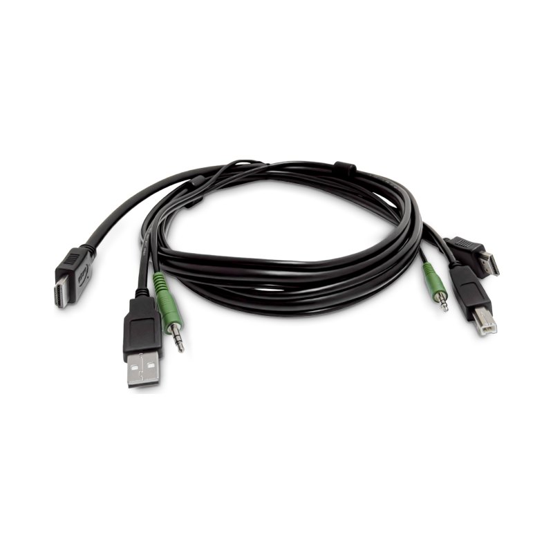 StarTech.com Câble KVM HDMI de 1,8 m, USB 2.0, Audio 3,5 mm, Câble Combiné Universellement Compatible pour Switch KVM, Conforme TAA