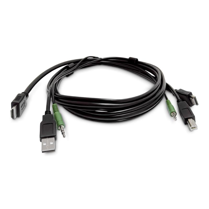 StarTech.com Câble KVM HDMI de 1,8 m, USB 2.0, Audio 3,5 mm, Câble Combiné Universellement Compatible pour Switch KVM, Conforme TAA