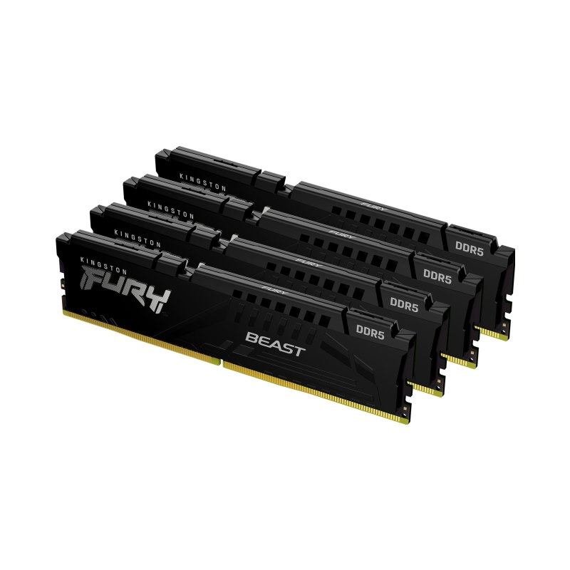 Kingston Technology FURY Beast 128GB 5600MT/s DDR5 CL40 DIMM (Kit of 4) Black XMP