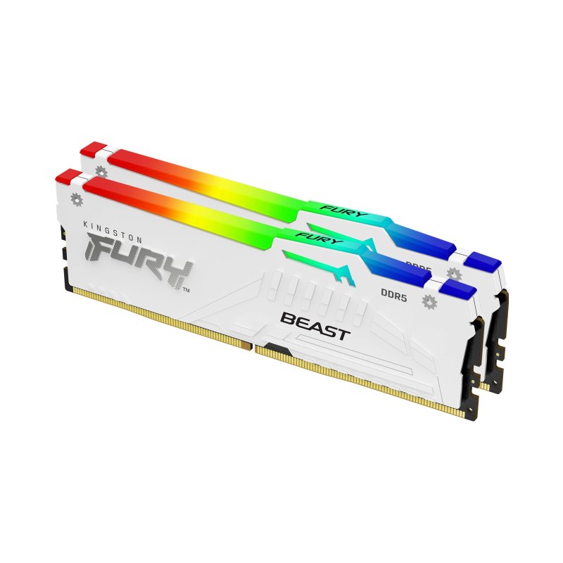 Kingston Technology FURY Beast 64GB 6000MT/s DDR5 CL30 DIMM (Kit of 2) White RGB EXPO