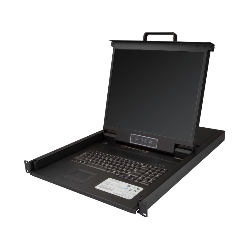 StarTech.com Console KVM à Montage Rack 8 Ports avec Câbles de 1,8m - Switch KVM Intégré avec Écran LCD 19" - Tiroir KVM LCD 1U Complet - KVM OSD - Durable 50,000 MTBF - Support USB + VGA - Clavier QWERTY