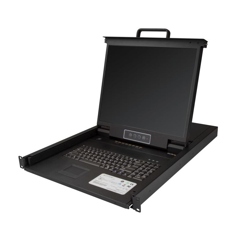 StarTech.com Console KVM à Montage Rack 8 Ports avec Câbles de 1,8m - Switch KVM Intégré avec Écran LCD 19" - Tiroir KVM LCD 1U Complet - KVM OSD - Durable 50,000 MTBF - Support USB + VGA - Clavier QWERTY