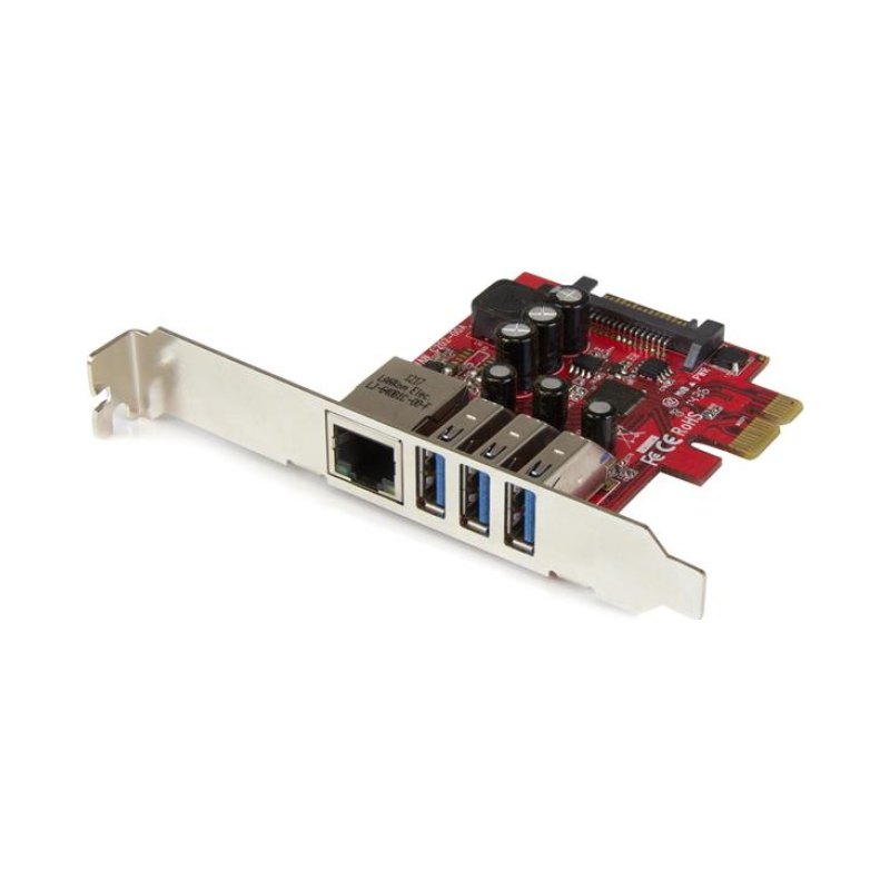 StarTech.com Carte PCI Express à 3 ports USB 3.0 (5Gbps) et 1 port Gigabit Ethernet avec UASP