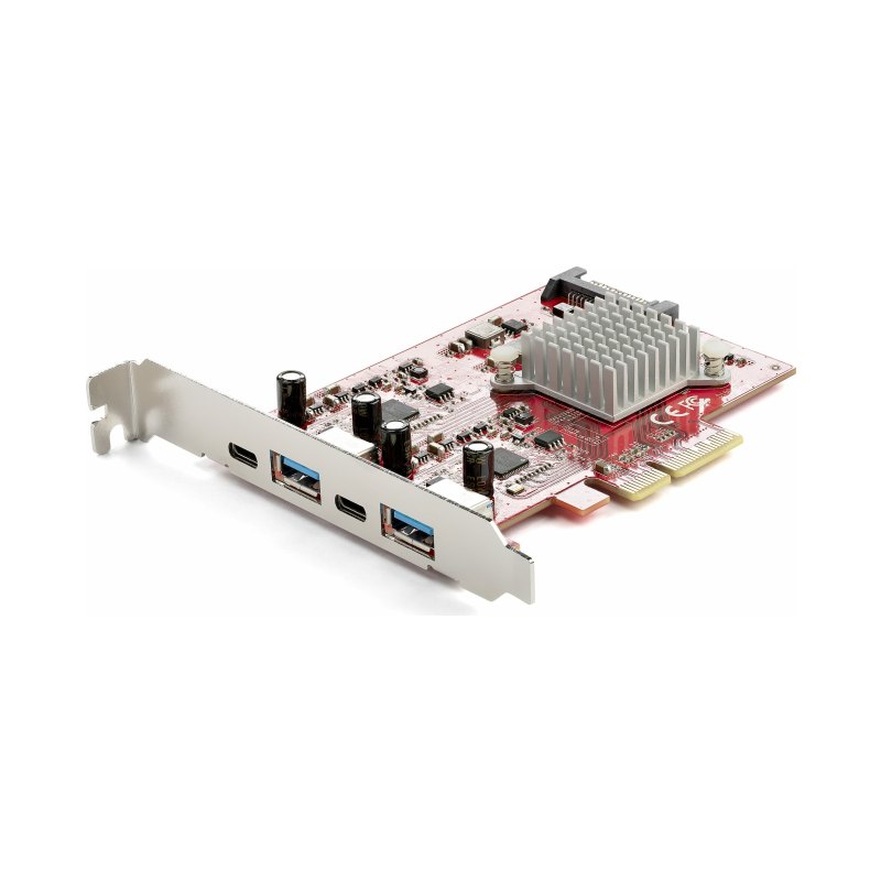 StarTech.com Carte PCI Express USB 4 Ports - Carte d'Extension PCIe USB 10Gbps avec 2 Controlleurs - 2x USB-C & 2x USB-A (USB 3.2 Gen 2) - Carte PCI-e USB/USB-C - Full Profile