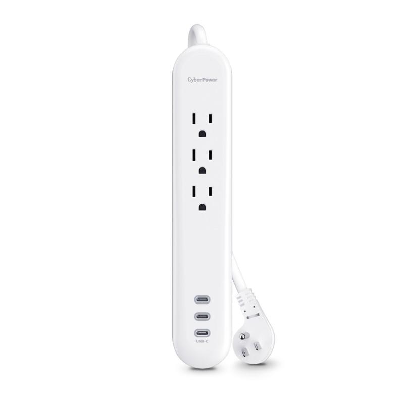 CyberPower P304UC3 protection surtension Blanc 3 sortie(s) CA 125 V 1,8 m