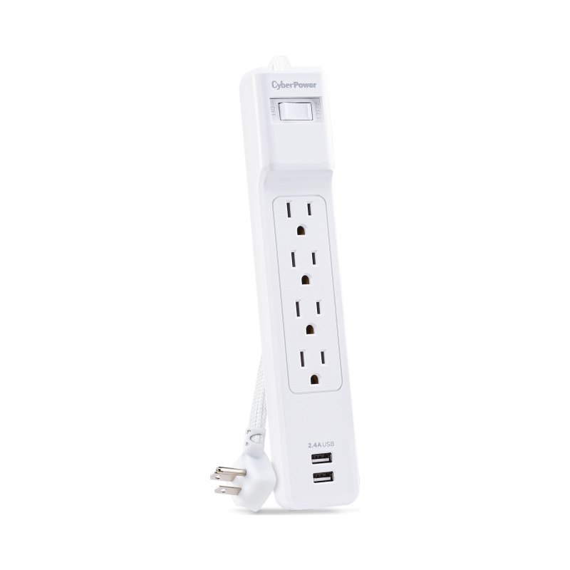 CyberPower P406U surge protector White 4 AC outlet(s) 125 V 1.8 m