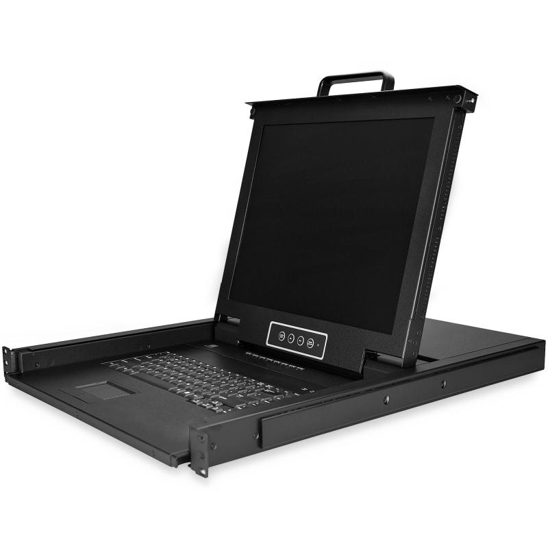 StarTech.com Console KVM à Montage Rack 8 Ports avec Câbles de 1,8m - Switch KVM Intégré avec Écran LCD 17" - Tiroir KVM LCD 1U Complet - KVM OSD - Durable 50,000 MTBF - Support USB + VGA - Clavier QWERTY