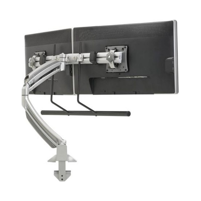 Kontour Desk Mount Dual Disp 2L Arm H-Array Silver
