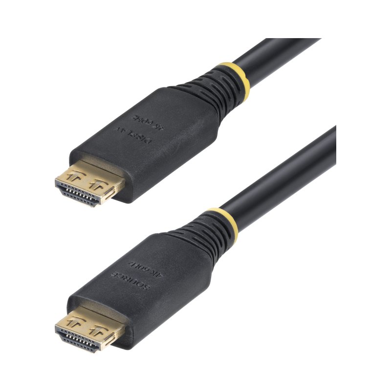 StarTech.com Câble HDMI Haute Vitesse de 15 m avec Connecteurs à Verrouillage, 4K 60 Hz/1440p 144 Hz, HDR10/HDCP 2.2/ARC, 18 Gbps, Câble UHD HDMI pour Téléviseur/Moniteur/Écran, Gaine TPE