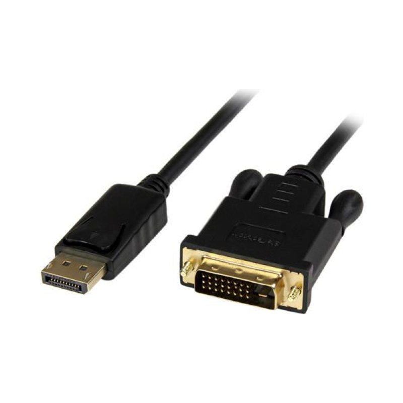 StarTech.com 3ft (1m) DisplayPort to DVI Cable - 1080p Video - Active DisplayPort to DVI Adapter Cable - DisplayPort to DVI-D Cable Converter Single Link - DP 1.2 to DVI Monitor Cable