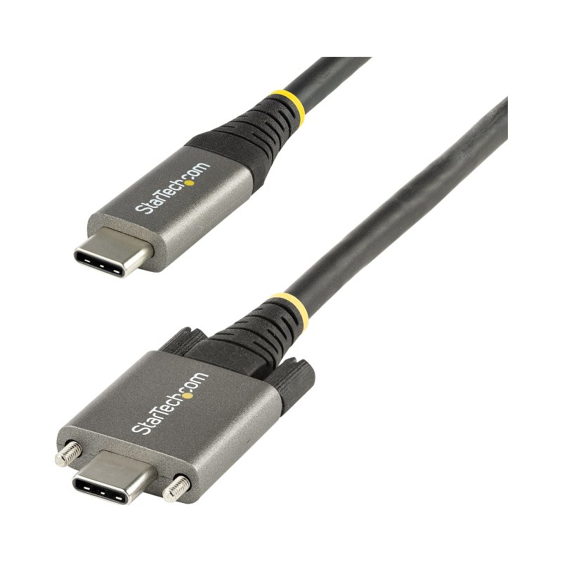 StarTech.com Câble USB-C de 1m, Verrouillage de la Vis Latérale, USB 10Gbps, 100W (5A) Power Delivery, 8K 60Hz/4K 144Hz DP Alt Mode, Certifié USB-IF - Compatible Thunderbolt