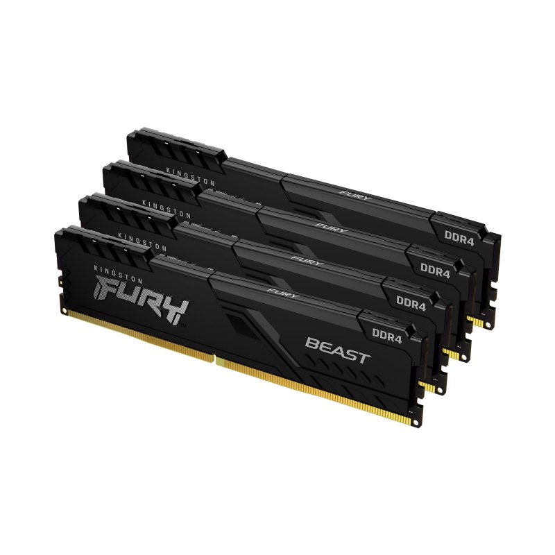 Kingston Technology FURY Beast 32GB 3600MT/s DDR4 CL17 DIMM (Kit of 4) Black
