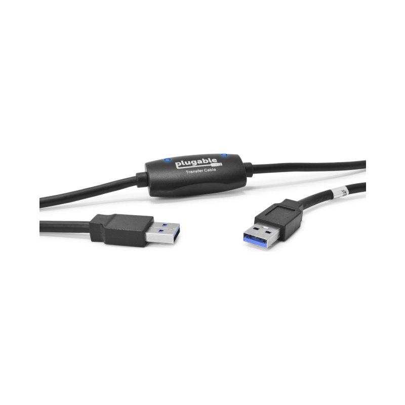 Plugable Technologies USB 3.0 Transfer Cable, Unlimited Use, Transfer Data Between 2 Windows PC's, Compatible with Windows 11, 10, 8.1, 8, 7, Vista, XP, Bravura Easy Computer Sync Software Included